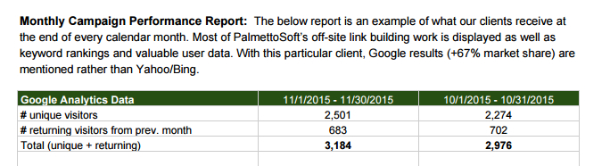 Palmetto Soft - Sample Report 1